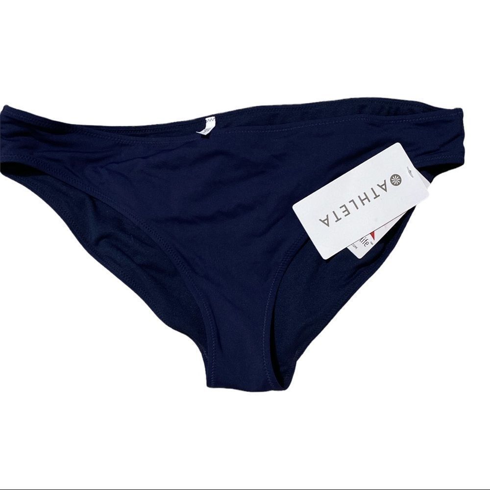 Athleta Clean Low Rise Bikini Bottom NWT Dress (Navy) Blue Medium​
